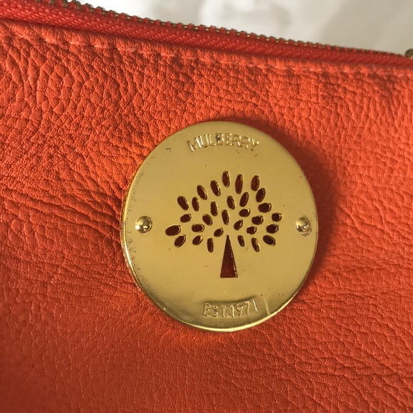 MULBERRY Orange Leather Wristlet Zip -Up - Picture 12 of 12